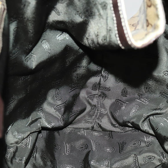 GUCCI GG Crystal Tote Bag Coated Canvas Beige Gold 197022 Auth BA10241