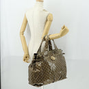 GUCCI GG Crystal Tote Bag Coated Canvas Beige Gold 197022 Auth BA10241-24