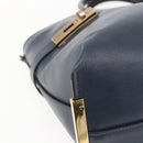 Chloe Tote Bag Leather Navy Gold Auth BA10243-14