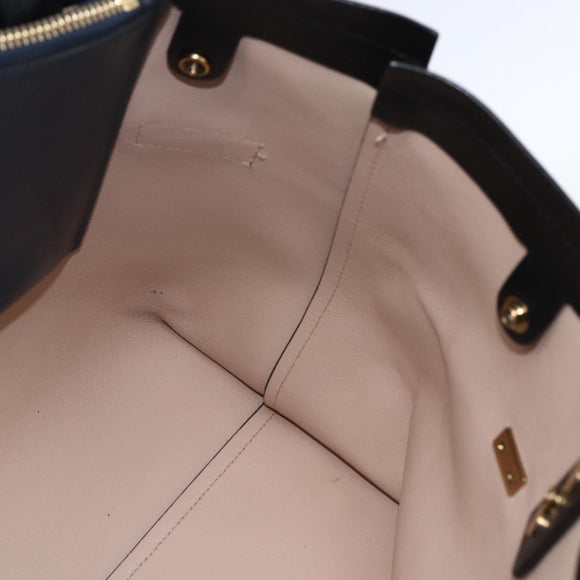 Chloe Tote Bag Leather Navy Gold Auth BA10243