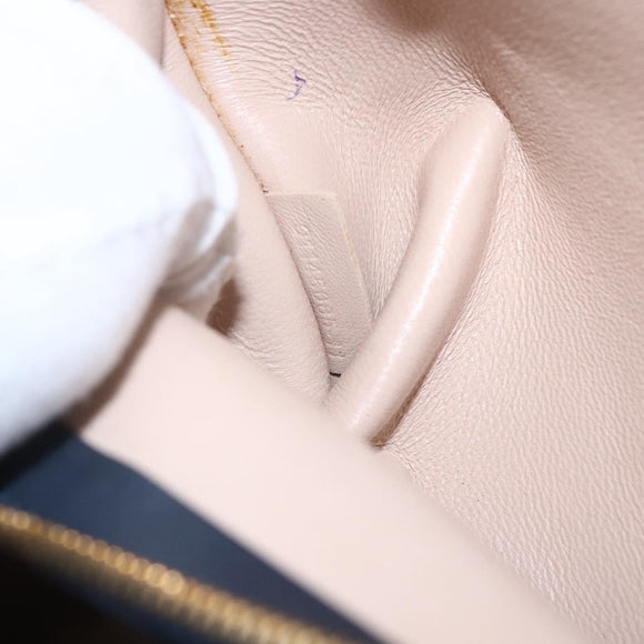 Chloe Tote Bag Leather Navy Gold Auth BA10243