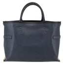 Chloe Tote Bag Leather Navy Gold Auth BA10243-2