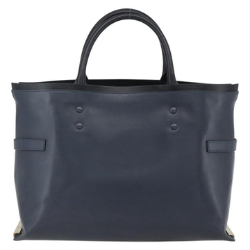 Chloe Tote Bag Leather Navy Gold Auth BA10243 - 0