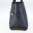Chloe Tote Bag Leather Navy Gold Auth BA10243-4
