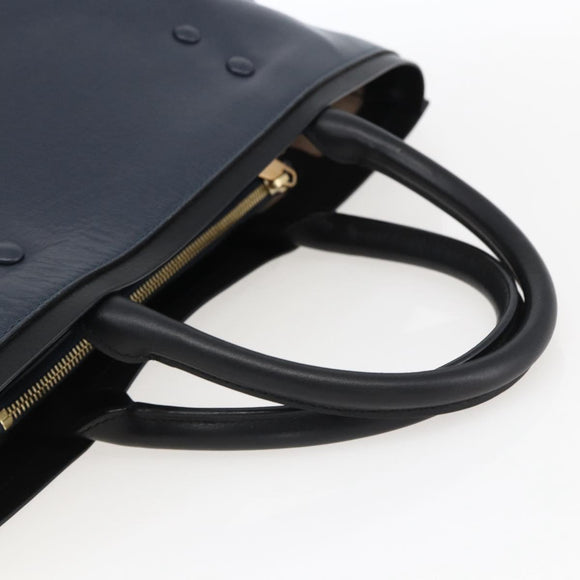 Chloe Tote Bag Leather Navy Gold Auth BA10243