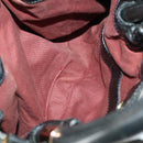 Chloe Victoria Hand Bag Leather 2way Black Gold Auth BA10246-17