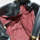 Chloe Victoria Hand Bag Leather 2way Black Gold Auth BA10246-19