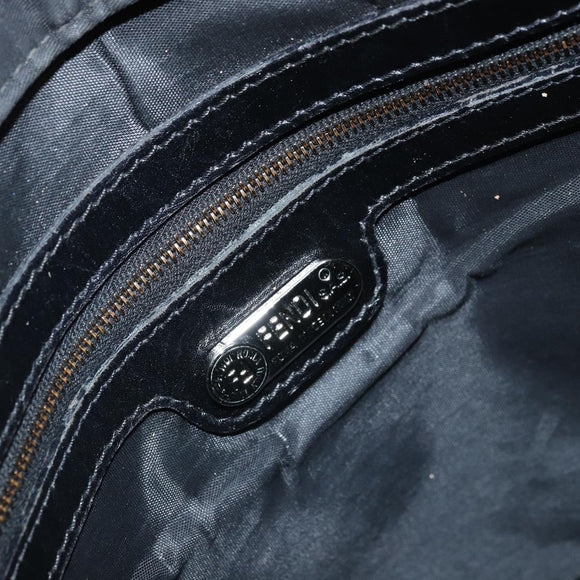 FENDI Hand Bag Nylon Black Silver Auth BA10247
