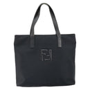FENDI Hand Bag Nylon Black Silver Auth BA10247-13