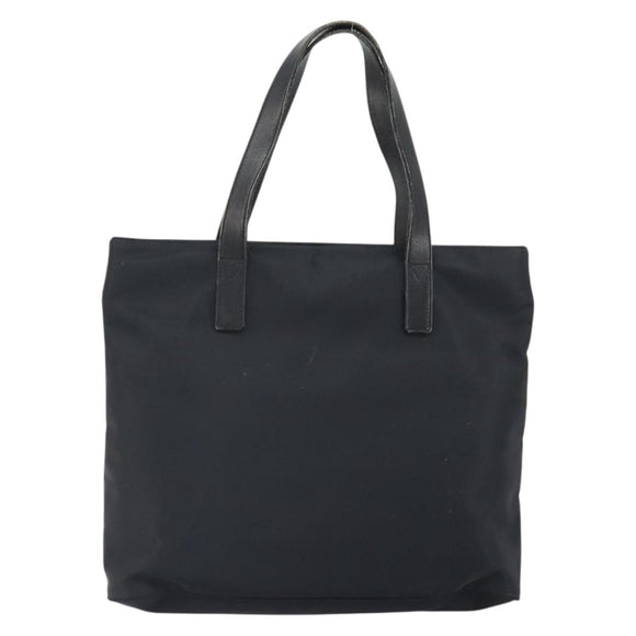 FENDI Hand Bag Nylon Black Silver Auth BA10247