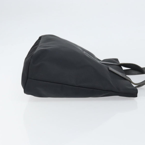 FENDI Hand Bag Nylon Black Silver Auth BA10247
