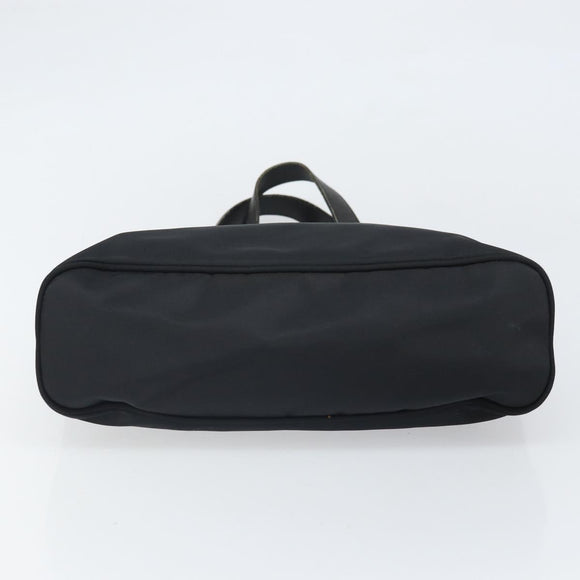 FENDI Hand Bag Nylon Black Silver Auth BA10247