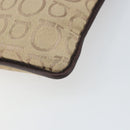 Salvatore Ferragamo Shoulder Bag Canvas Beige Silver Auth BA10248-10