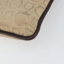 Salvatore Ferragamo Shoulder Bag Canvas Beige Silver Auth BA10248-12