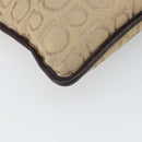 Salvatore Ferragamo Shoulder Bag Canvas Beige Silver Auth BA10248-13