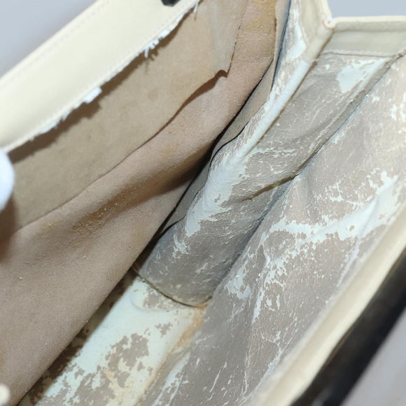 GUCCI Hand Bag Leather Beige Gold Auth BA1025