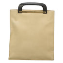 GUCCI Hand Bag Leather Beige Gold Auth BA1025-2