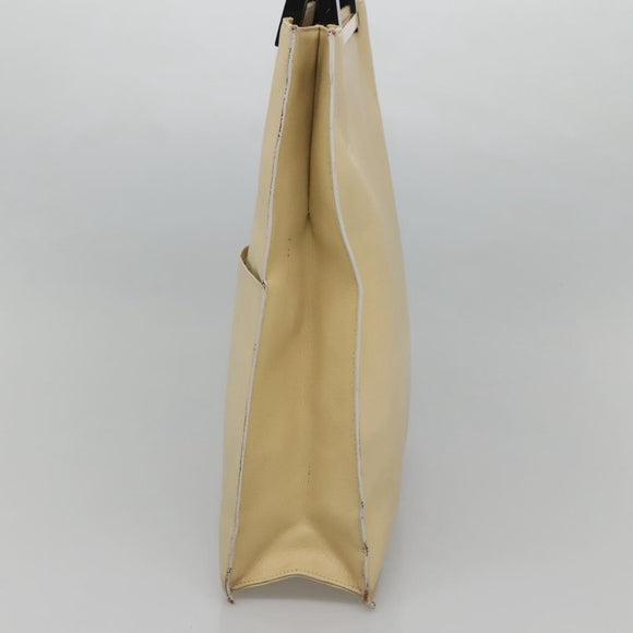 GUCCI Hand Bag Leather Beige Gold Auth BA1025