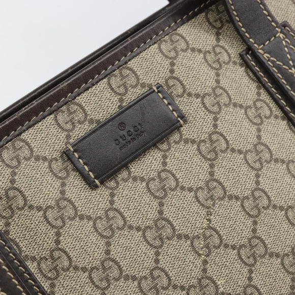 GUCCI GG Supreme Tote Bag PVC Beige 211138 Auth BA10250