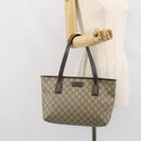 GUCCI GG Supreme Tote Bag PVC Beige 211138 Auth BA10250-22