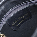Salvatore Ferragamo Vala Shoulder Bag Leather Black Gold Auth BA10252-12