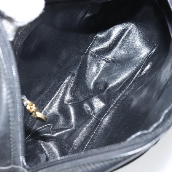 Salvatore Ferragamo Vala Shoulder Bag Leather Black Gold Auth BA10252