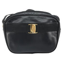 Salvatore Ferragamo Vala Shoulder Bag Leather Black Gold Auth BA10252-13