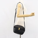 Salvatore Ferragamo Vala Shoulder Bag Leather Black Gold Auth BA10252-23