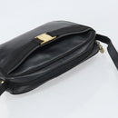Salvatore Ferragamo Vala Shoulder Bag Leather Black Gold Auth BA10252-6