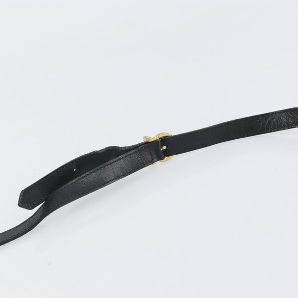 Salvatore Ferragamo Vala Shoulder Bag Leather Black Gold Auth BA10252