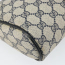 GUCCI GG Supreme Sherry Line Clutch Bag PVC Navy Gold 010 378 Auth BA10258-11