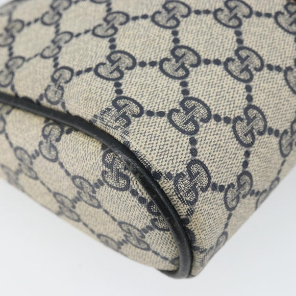 GUCCI GG Supreme Sherry Line Clutch Bag PVC Navy Gold 010 378 Auth BA10258