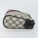 GUCCI GG Supreme Sherry Line Clutch Bag PVC Navy Gold 010 378 Auth BA10258-4