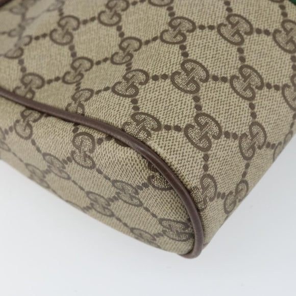 GUCCI GG Supreme Web Sherry Line Bag PVC Beige Red 156 01 012 Auth BA10259