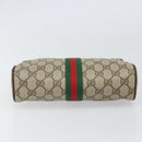 GUCCI GG Supreme Web Sherry Line Bag PVC Beige Red 156 01 012 Auth BA10259-7