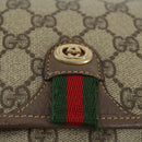GUCCI GG Supreme Web Sherry Line Bag PVC Beige Red 001 58 6594 Auth BA10260-17