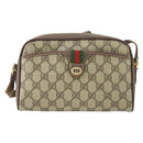 GUCCI GG Supreme Web Sherry Line Bag PVC Beige Red 001 58 6594 Auth BA10260-13
