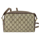 GUCCI GG Supreme Web Sherry Line Bag PVC Beige Red 001 58 6594 Auth BA10260-2