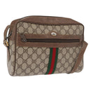 GUCCI GG Supreme Web Sherry Line Bag PVC Beige Red 68 02 005 Auth BA10261-1