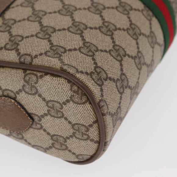GUCCI GG Supreme Web Sherry Line Bag PVC Beige Red 68 02 005 Auth BA10261