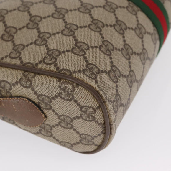 GUCCI GG Supreme Web Sherry Line Bag PVC Beige Red 68 02 005 Auth BA10261