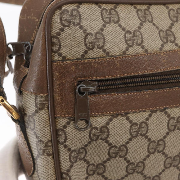 GUCCI GG Supreme Web Sherry Line Bag PVC Beige Red 68 02 005 Auth BA10261