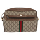 GUCCI GG Supreme Web Sherry Line Bag PVC Beige Red 68 02 005 Auth BA10261-2