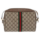 GUCCI GG Supreme Web Sherry Line Bag PVC Beige Red 68 02 005 Auth BA10261-3