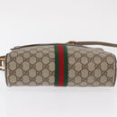 GUCCI GG Supreme Web Sherry Line Bag PVC Beige Red 68 02 005 Auth BA10261-9