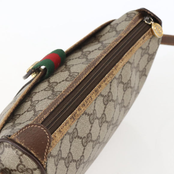 GUCCI GG Supreme Web Sherry Line Bag PVC Beige Red 89 02 032 Auth BA10262