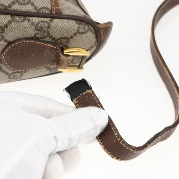 GUCCI GG Supreme Web Sherry Line Bag PVC Beige Red 89 02 032 Auth BA10262