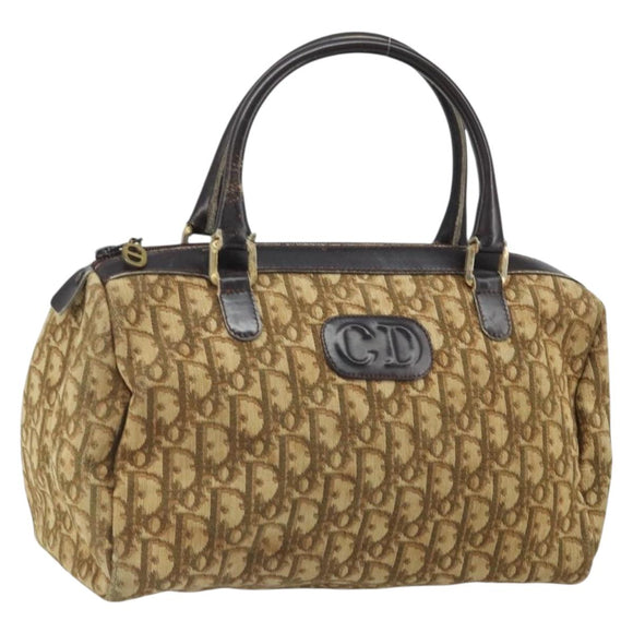 Christian Dior Trotter Canvas Hand Bag Beige Auth BA10263