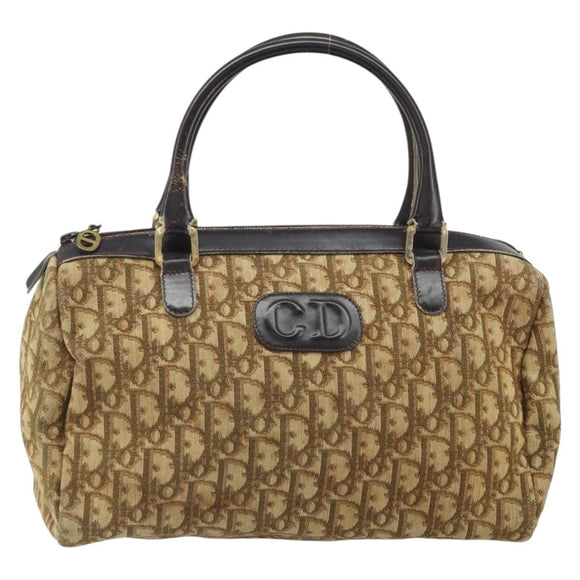Christian Dior Trotter Canvas Hand Bag Beige Auth BA10263