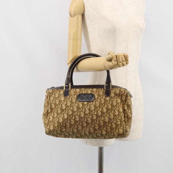 Christian Dior Trotter Canvas Hand Bag Beige Auth BA10263